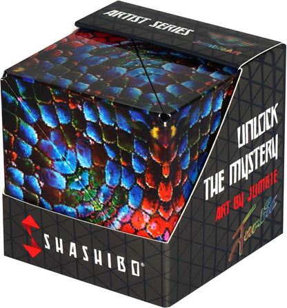 Shashibo Shape Shifting Box - Award-Winning STEM Fidget Toy with Ultra Strong Magnets - Puzzle Cube Transforms Into 100+ Shapes, Perfect Sensory Gift for Kids, Teens, and Adults (Glowquarium)