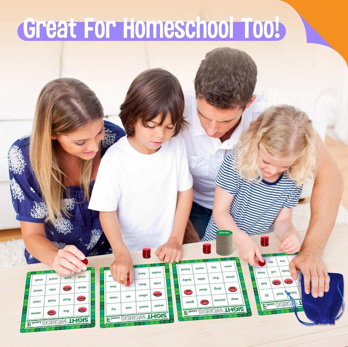 SpriteGru Multiplication & Division Bingo Game, 480 Math Problems, 2 Educational Math Board Game for Kindergarten and Preschool Kids 4-8, Perfect for Classroom & At Home (Up to 25 Players)