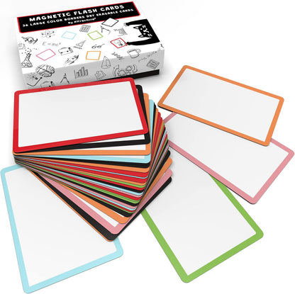 Attractivia Dry Erase Magnetic Labels 7.3 x 5.6 in, Dry Erase Magnets, 20-Pack, White Erasable Write-On All-Purpose Labels, for Office, Education, Home, Whiteboard
