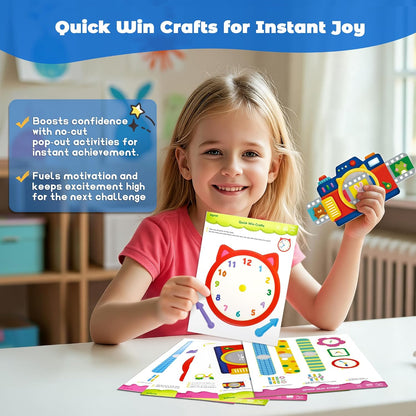 Toddler Scissor Skills Activity Book, 4 Progressive Levels to Learn Cutting for Kids Ages 3-6, 31 Fun Crafts with Child-Safe Scissors, Develop Fine Motor Skills, Ideal Christmas Gift & Arts and Crafts