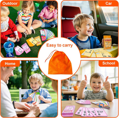 1-12 Math Flash Cards with 6 Dry Erase Pens, 15Pcs Big Multiplication Flash Cards + 36 Pcs Random Double-Sided Multiplication Practice Cards, Educational Math Flashcards for Kids Ages 6+