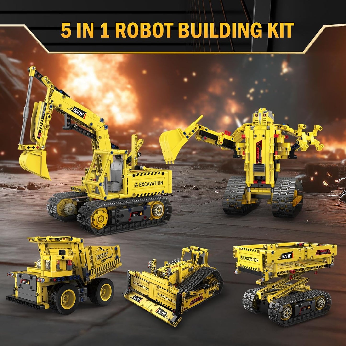 5-in-1 STEM Robot Building Kit with Remote Control & APP, Science Robot Educational Toys for Kids Age 8-16, Birthday Gifts for Boys Girls with 358 Piece