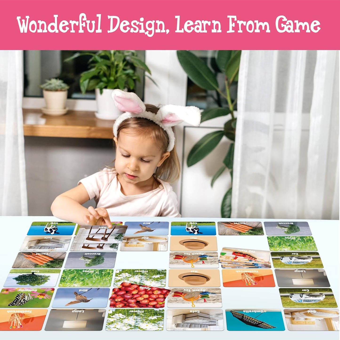 Hebayy Wild Animal Matching Game, 80 PCS Realistic Animal Memory Matching Cards for Toddlers 40 Pairs Real Animal Memory Cards Educational Toys for Preschool Boys & Girls 4 5 6 Years Old
