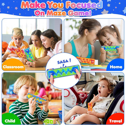 Squishy Sensory Toys for Kids - 4 Pack Fidget Toy Sensory Maze for Autism - Stress Relief Toys for Calm Down - Squeeze Fidget Toy Filled Goo, Glitter, Prizes for Kids Classroom, Goodie Bags Stuffers
