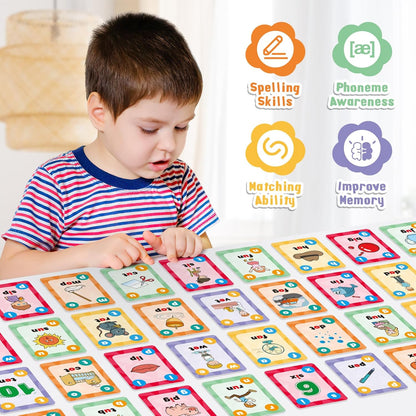 Torlam Phonics Games for Kids, CVC Word Games Learn to Read Spelling Reading Sight Word Flash Cards, Speech Therapy Toys Kindergarten Classroom Must Have Learning Activities Homeschool Supplies