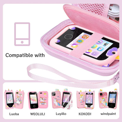 Leayjeen Kids Smartphone Case Compatible with Kikapabi/Joozfee/Prysyedawn 2.8" Touchscreen Toddler Learning Play Toy Phone,Birthday Gifts for Girls Age 3-10 Kids Toys Cell Phone-Purple(Case Only)