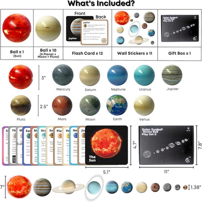 Planets for Kids Solar System Toys 3-5, Solar System for Kids, Space Toys for Kid 5-7, Science Toy Model, Space Balls, Astronaut Toy