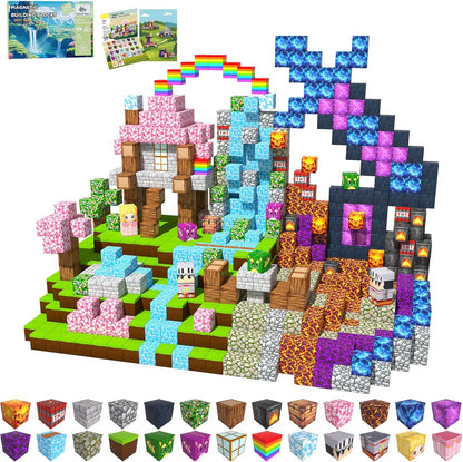 Magnetic Blocks Toys for Kids, 100 PCS Building Blocks Cubes, Stacking Magnetic Tiles Toys for Kids Toddlers Boys Girls Ages 3 4 5 6 7 8-12 Birthday Gifts Party Supplies (Underworld)