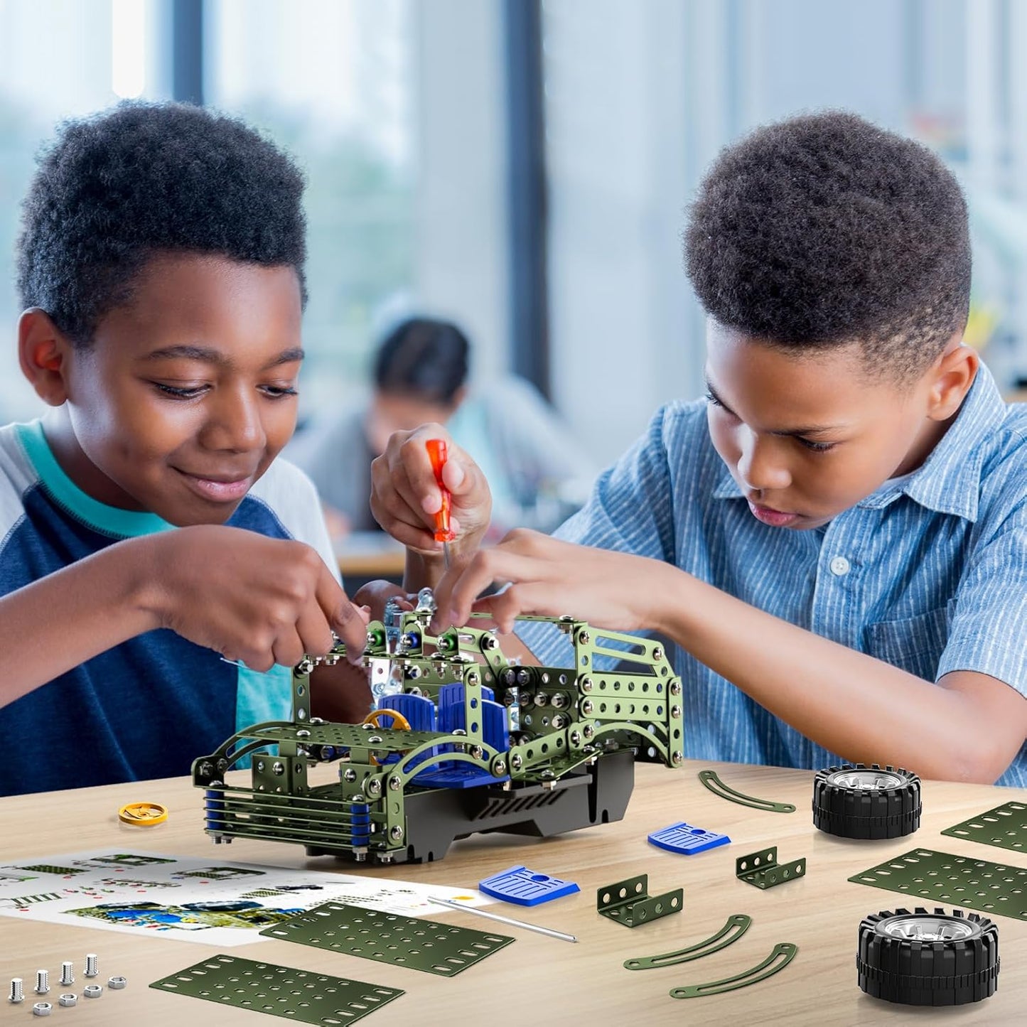 Lucky Doug STEM Building Projects Model Train Set Toys for Boys Kids 8 9 10 11 12 Years Old and Older - 340 PCS DIY Metal Building STEM Toys