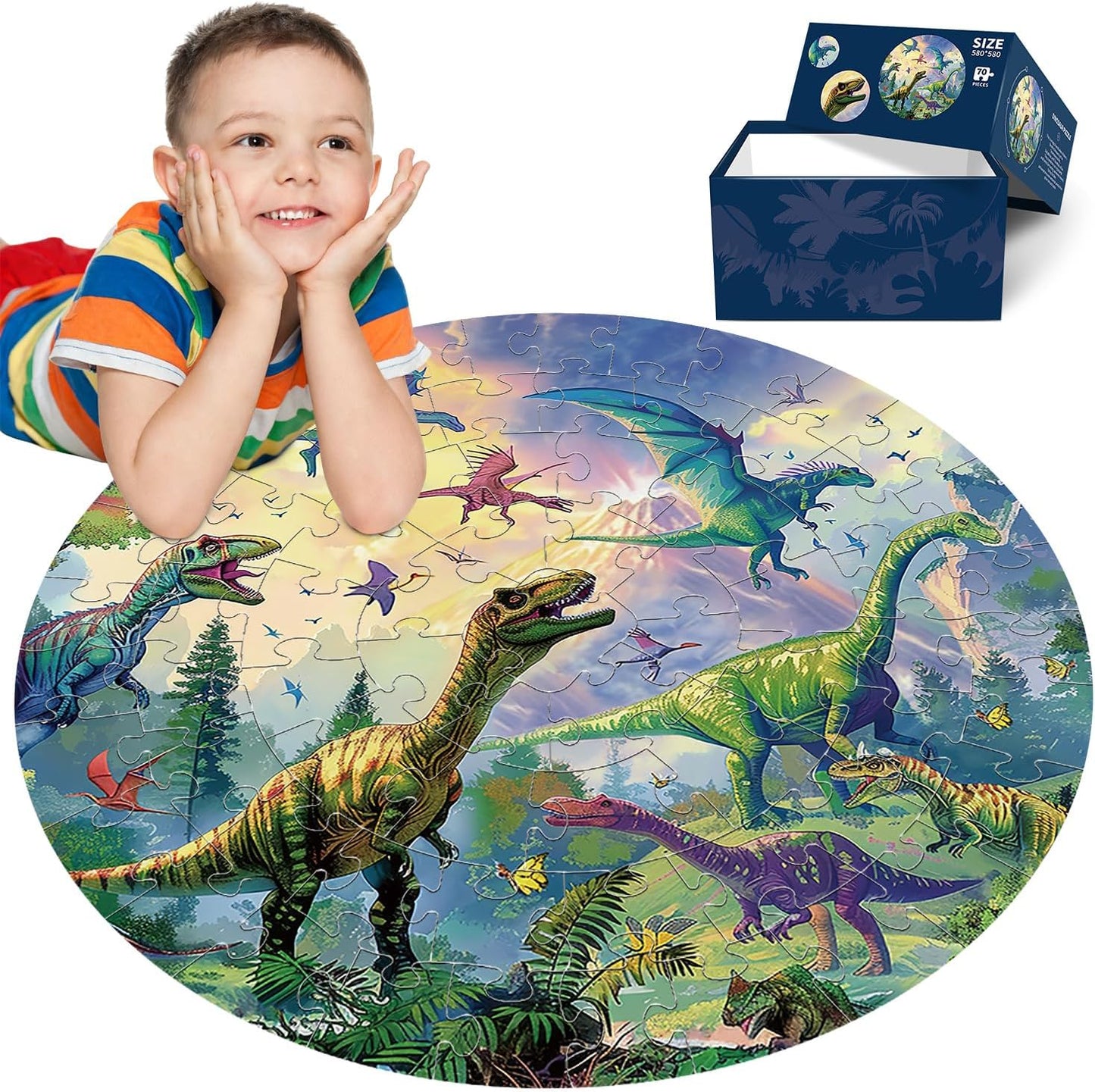 Floor Puzzles for Kids Ages 4-6 70 Piece Glow in The Dark Solar System Puzzles 3-5 Space Planets Toys Large Jigsaw Puzzle Learning Educational Toy Birthday Gift for Boys Girls Ages 6-8