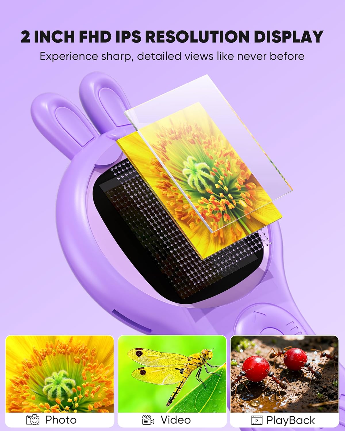 Microscope for Kids - Mini Pocket Digital Kids Microscope, Portable Handheld USB 500X Magnifying Glass, 4X Zoom, Christmas Birthday Gifts for Boys Girls Aged 3-12
