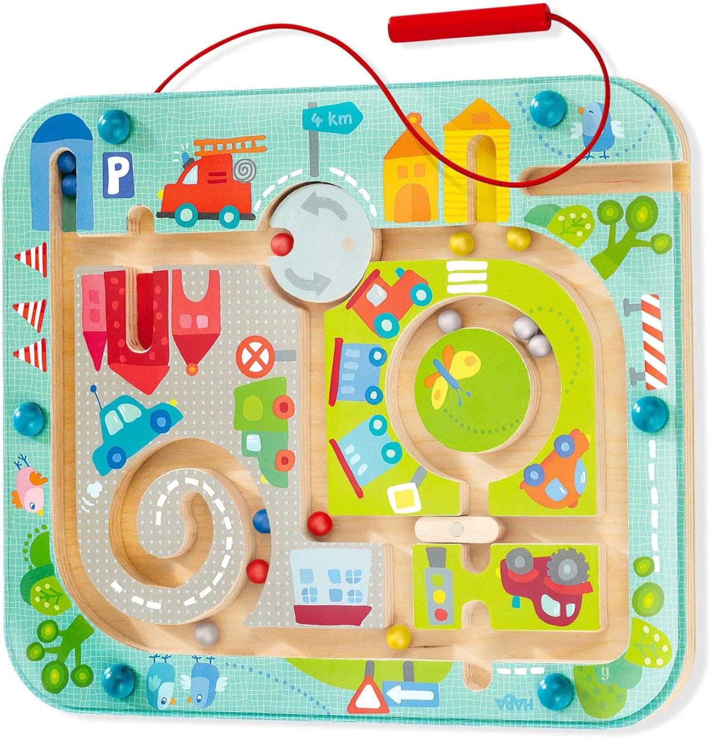 HABA Busy Board for Toddlers 2-4: Number Maze Magnetic Puzzle Game - Toddler Travel Toys for Preschoolers, STEM Toy Encourages Color Recognition, Fine Motor & Counting