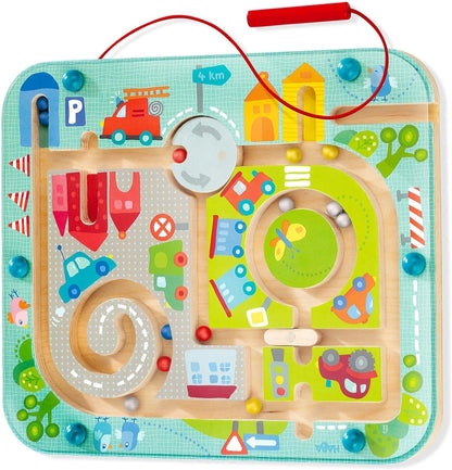HABA Busy Board for Toddlers 2-4: Number Maze Magnetic Puzzle Game - Toddler Travel Toys for Preschoolers, STEM Toy Encourages Color Recognition, Fine Motor & Counting