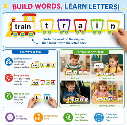 Little Train Alphabet Flash Cards Spelling Game Dry Erase Sight Word Flash Cards Learning Resources ABC Learning Classroom Games