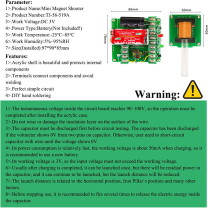 Soldering Practice Kit Projects DIY Toys Electric Magnetic Transmitter Educational Electronics Kit Mini DIY Shooting Game Fun Soldering Project