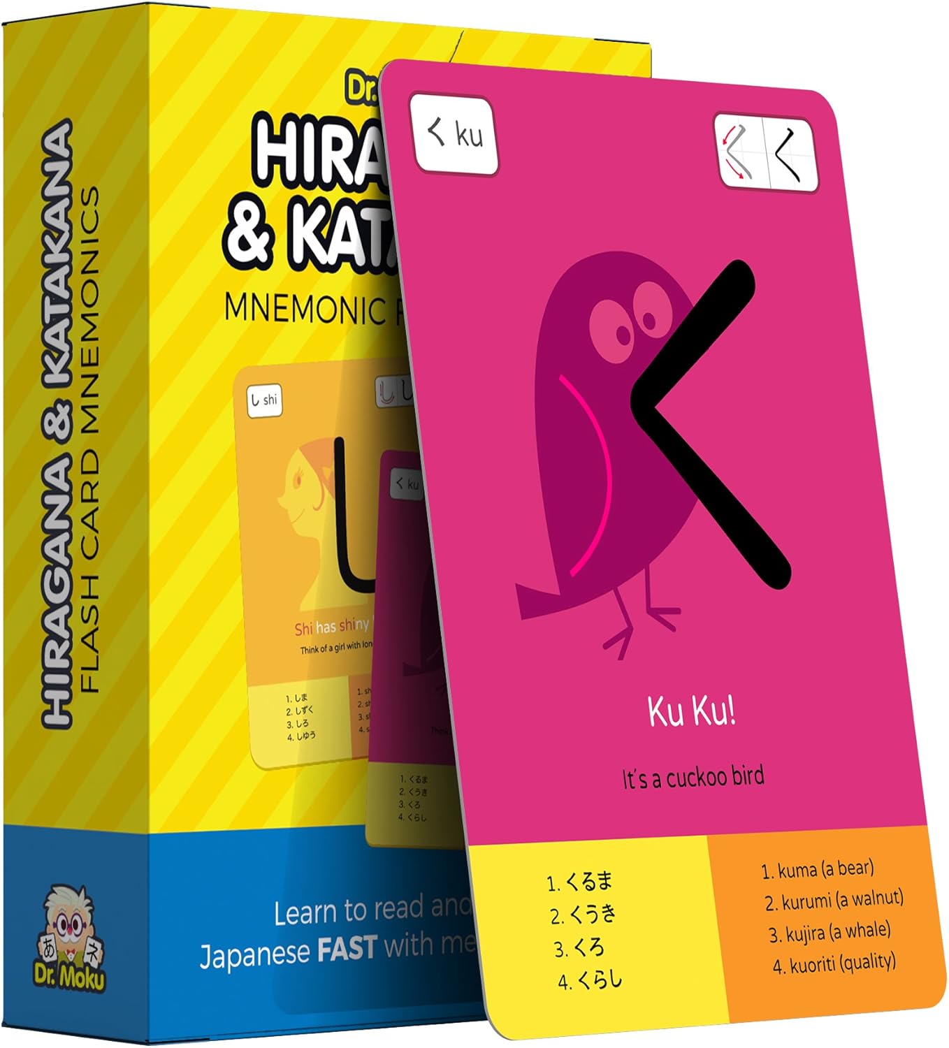 Dr. Moku's Hiragana & Katakana Flash Cards - Learn The Japanese Alphabet for Beginners