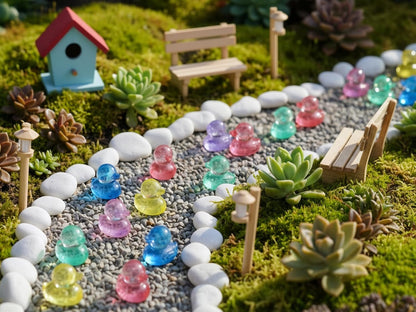 LAIDANLA Mini Resin Bears, Tiny Plastic Animals to Hide Small Bears Bulk for Counting Miniature Landscape Bear Party Favors Gifts Easter Egg Vase Filler Bear Figures Cute Trinkets Desk 200 Pcs