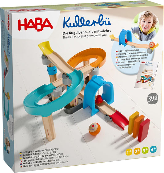 HABA Kullerbü Step-by-Step Marble Run - Clever Click System for Stable Fun - Marble Run from 12 Months - Can be Combined with All Kullerbü Tracks - 2012252001