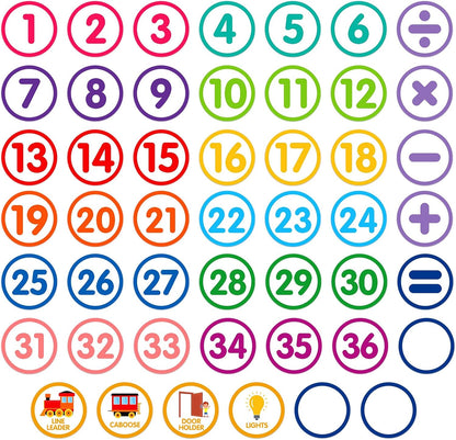 FaCraft Boho Line Up Spots for Classroom Floor - 48Pcs Floor Numbers for Classroom Lining Up Waterproof Number Stickers Markers for Preschool Kindergarten Elementary Back to School Teacher Must Haves