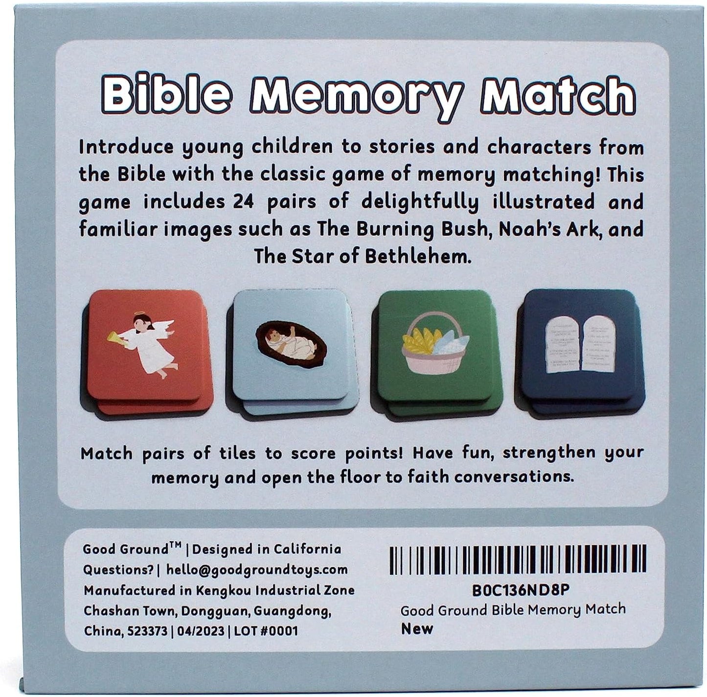Good Ground Toddler Matching Memory Match Game | Fun & Fast Gifts for Boys & Girls Ages 3 to 7 - Christain Preschool Homeschool Biblical Bible Themed Card Game