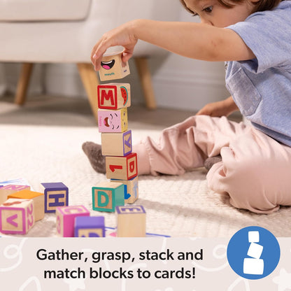 Melissa & Doug Ms. Rachel Letter, Number, and Game Wooden Learning Blocks with Activity Cards for Girls and Boys Toddlers Ages 18 Months+ - FSC Certified