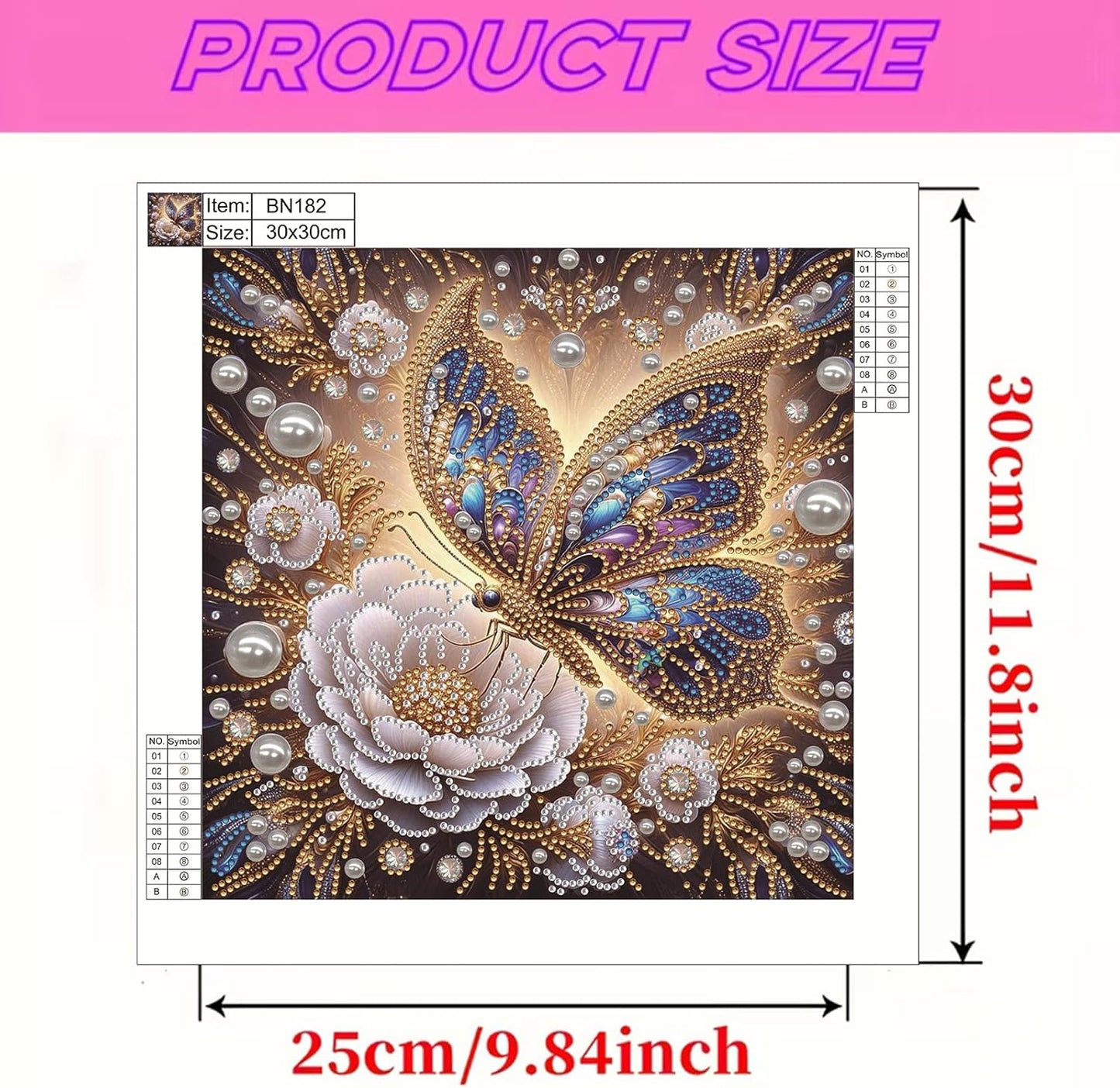LAKEQUILL Royal Blue Butterfly Special Shaped 5D DIY Partial Drill Home Diamond Art Kit (Butterfly-4)