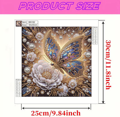 LAKEQUILL Royal Blue Butterfly Special Shaped 5D DIY Partial Drill Home Diamond Art Kit (Butterfly-4)