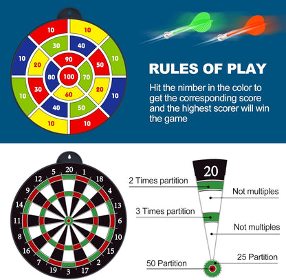 Dart Board - 12pcs Magnetic Darts - Excellent Indoor Game and Party Games - Gifts for 5 6 7 8 9 10 11 12 Year Old Boy Kids