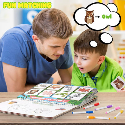 Huijing Montessori Preschool Learning Activities Busy Book - Workbook Activity Binder / Toys for Toddlers, Autism Learning Materials and Tracing Coloring Book