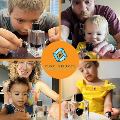 Magnetic Ferrofluid Science Education Kit – Liquid Dynamics Visualizer for STEM Demonstration – Includes 2ml Sealed Ferrofluid Bottle and Precision Neodymium Magnets