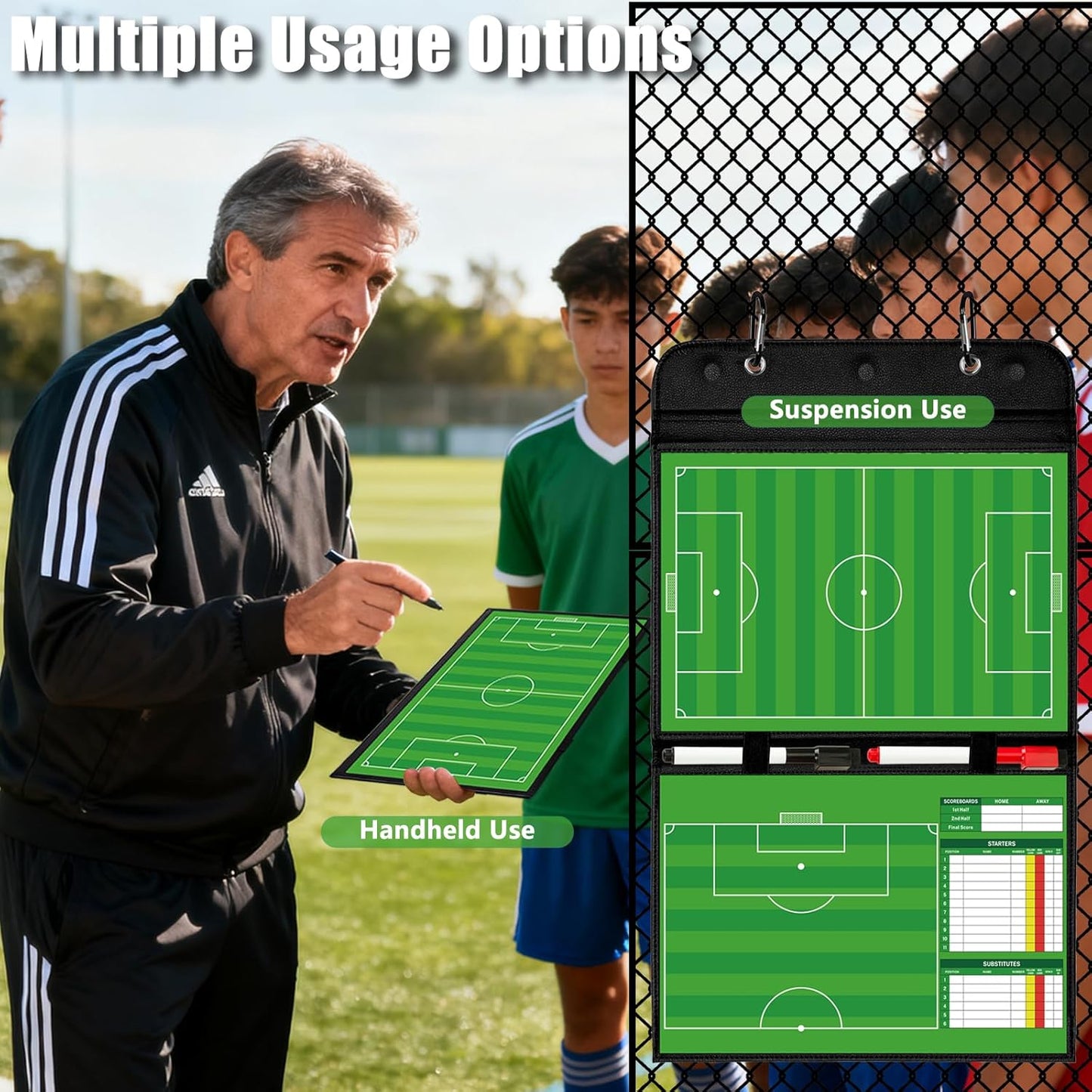 Magnetic Baseball Lineup Board for Dugout, 60 Magnets Coaching Clipboard with Dry Erase & Waterproof Bag – Dugout Organizer for Youth Baseball & Softball Coaches