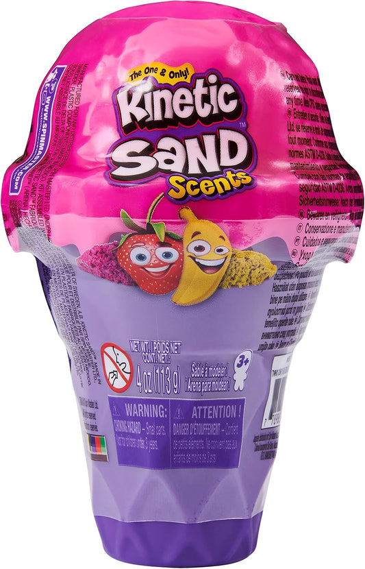 Kinetic Sand Scents, 4oz Ice Cream Cone Container with 2 Colors of All-Natural Scented (Styles May Vary)