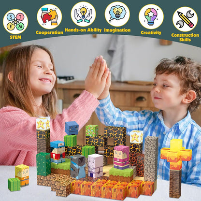 150PCS Magnetic Blocks Building Toys Set, Spider Toys Magnetic Building Blocks for Boys Girls Ages 3+, 1 Inch Magnet Cubes STEM Sensory Construction Toy City Themes