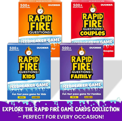 QUOKKA Family Conversation Cards Game - Break The Ice Game for Kids and Families - Icebreaker Cards with 500+ Questions - Family Game for Kids 8-12 - Perfect for Families Games Night I Travel Version