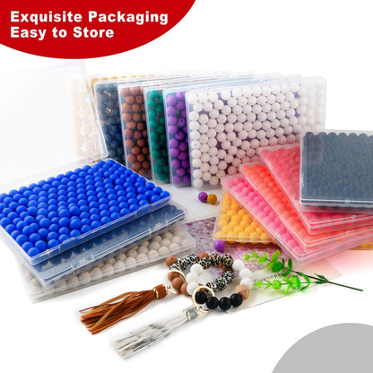 65Pcs 19mm Silicone Beads for Keychain Making Bracelet Necklace, Bulk Round Silicone Beads for Pens（Christmas Green） - Colors B
