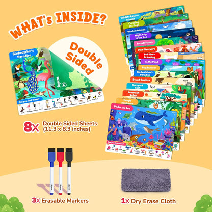 JoyCat Search and Find Activity Books, Animal Preschool Learning Activities for Toddlers & Kids, Travel Toys for Road Trip Car and Airplane, Busy Toy, Educational Game Gifts for Boys Girls Ages 3-5