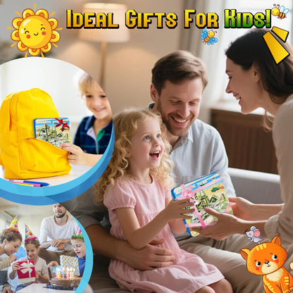 40PCS Mini Magnetic Tiles – City Road Building Blocks Set in Iron Case, Portable STEM Travel Toys for Toddlers, Quiet On-the-Go Activities & Preschool Learning for Kids