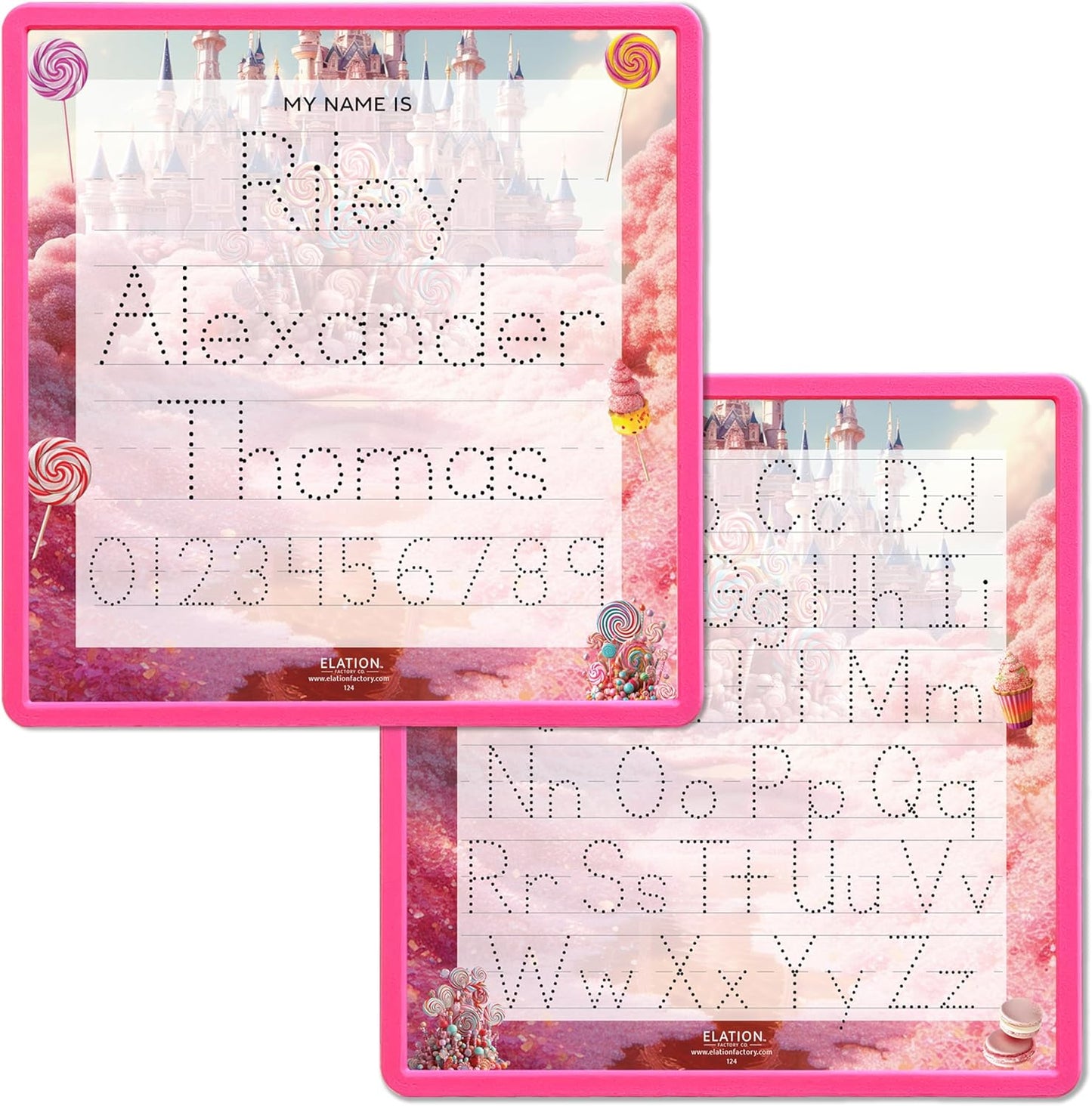 Kid's Name Tracing Board | Dry Erase Letter Tracing | Reusable Name Board | Alphabet Letters | Personalized | Candy Theme