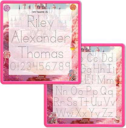 Kid's Name Tracing Board | Dry Erase Letter Tracing | Reusable Name Board | Alphabet Letters | Personalized | Candy Theme