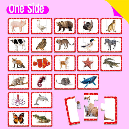 72 Word Spelling Puzzles with Error-Correction Mechanism in 3 Pieces, Perfect for Preschool Learning (36 Block Double Sided)