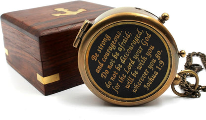 Compass with Stamped Wooden Case