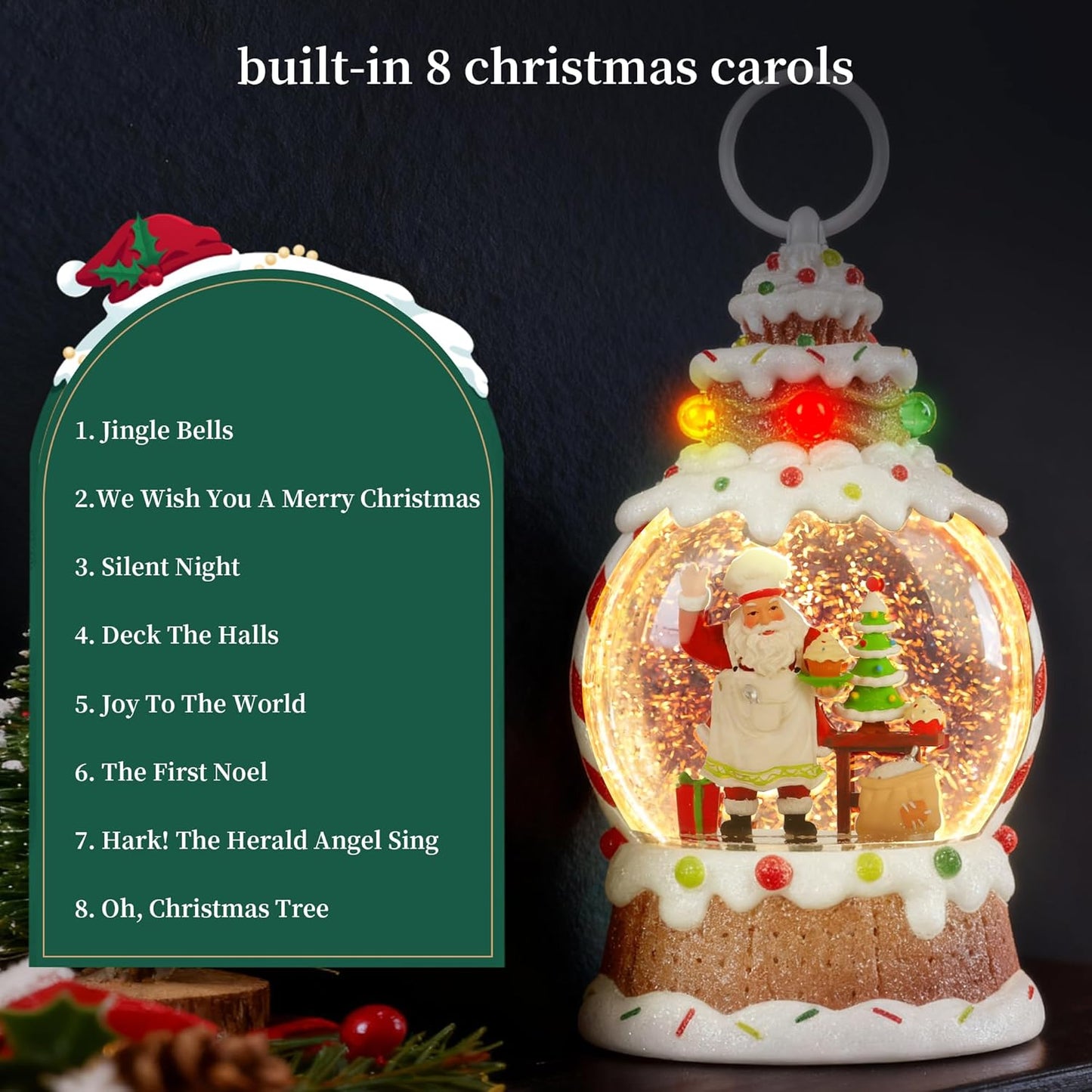 Musical Snow Globe,Lighted Snowman Snow Globes, LED Lights and Swirling Glitter, Christmas Snow Globes Music Box, Decoration for Adults and Kids.