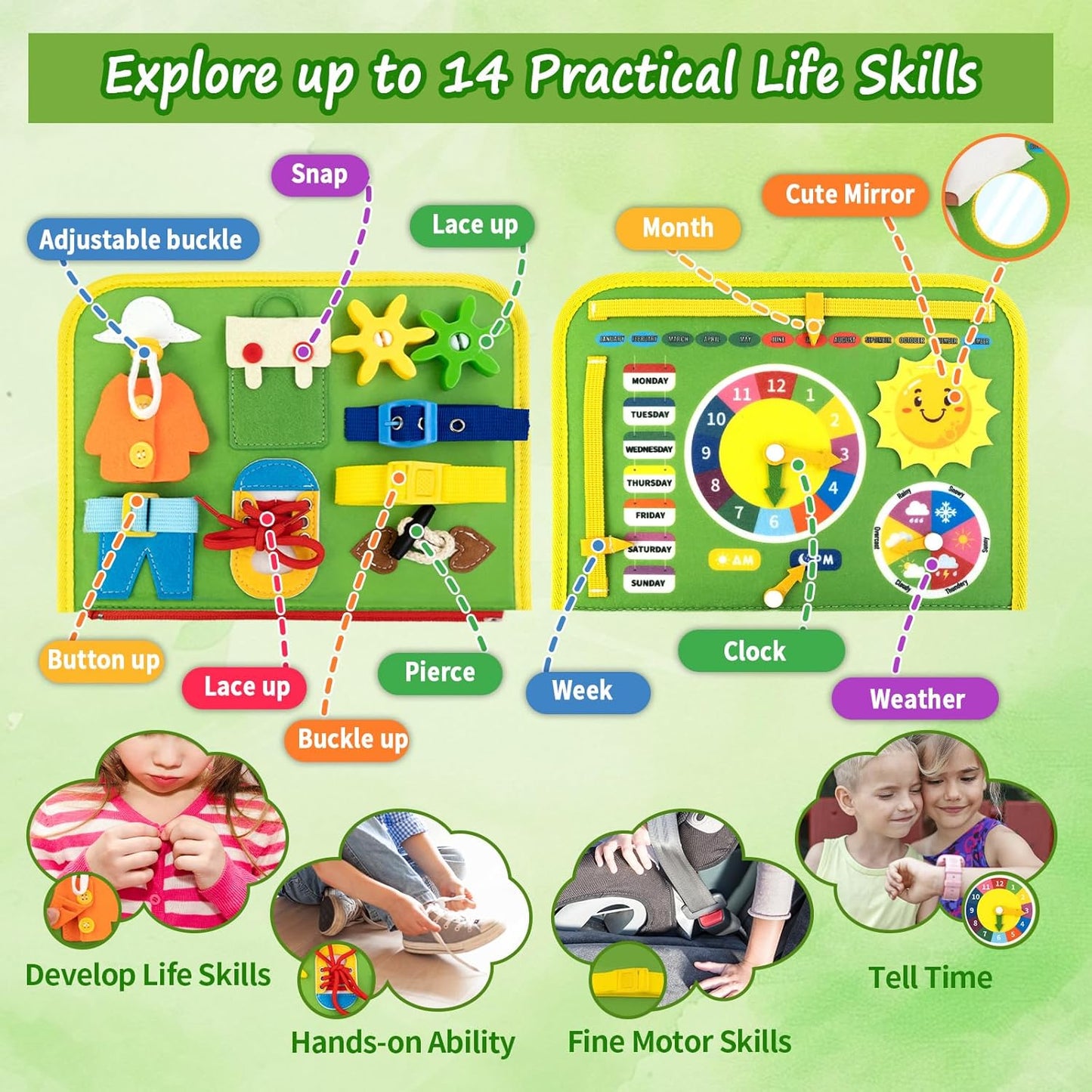 Letoya Toddler Busy Board, Farm Busy Book Montessori Toys for Toddlers, Sensory Board Learning Toy Educational Activity Books Birthday for Girls Boys, Travel Toys for Airplane Car