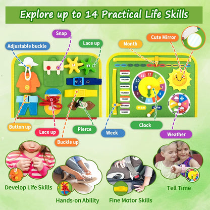 Letoya Toddler Busy Board, Farm Busy Book Montessori Toys for Toddlers, Sensory Board Learning Toy Educational Activity Books Birthday for Girls Boys, Travel Toys for Airplane Car