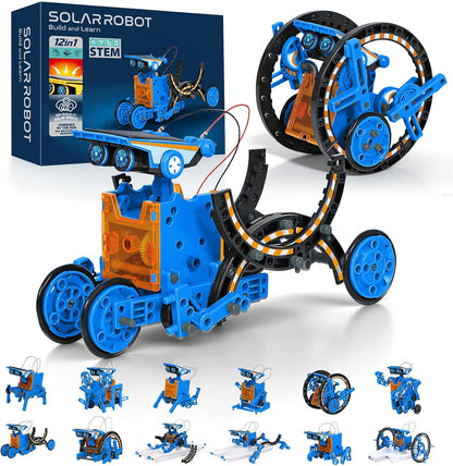AESGOGO STEM Projects for Kids Ages 8-12, Solar Robot Science Building Kits, Birthday Gifts for 8 9 10 11 12-16 Year Old Boys Girls Teens, Robotics Powered by Sun or Battery(Not Include).