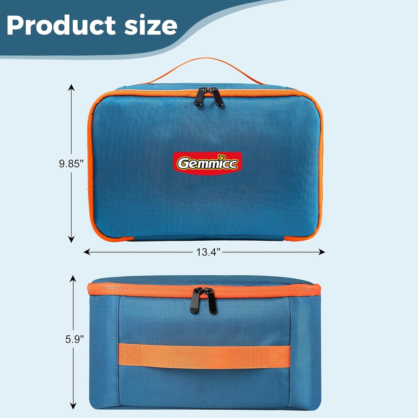Gemmicc Toy Carry Case,Magnetic Tiles Storage Bag, Water Resistant Oxford Cloth Organizer, Box Storage Bin for Playroom, Classroom,Home Organization(Blue)