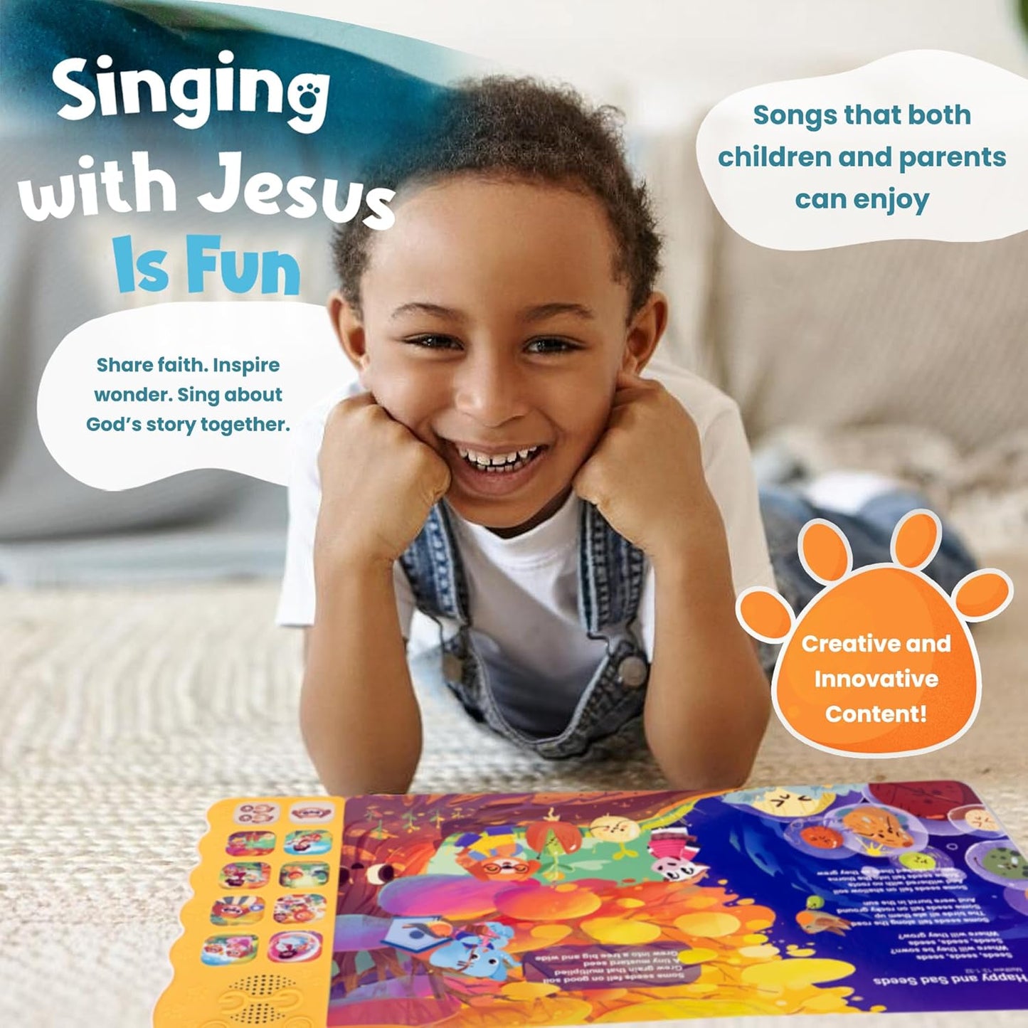 GO GO Bible Story Songs: 10 Toddler Songs, Christian Toys for Toddlers 3-5, Sound Books for Toddlers 1-3