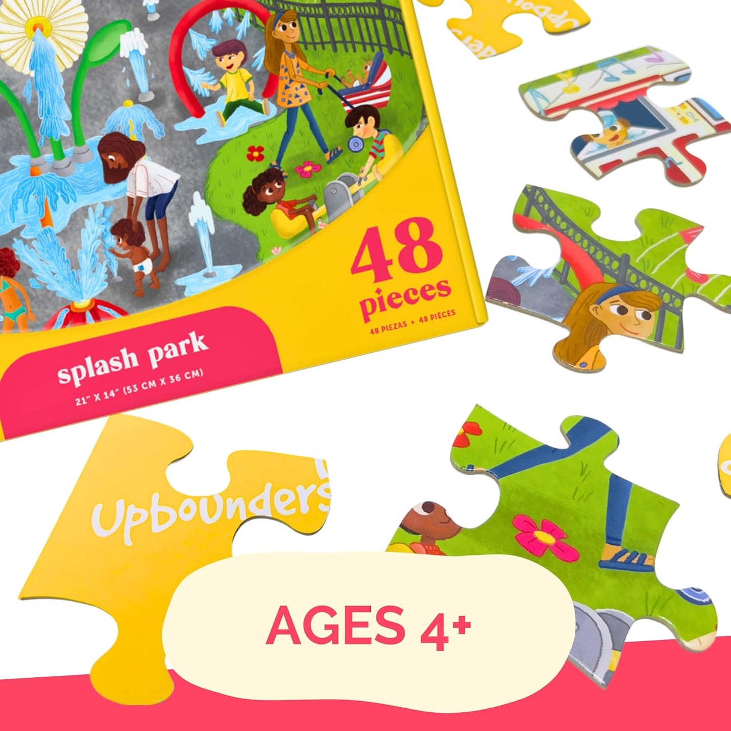 Upbounders® 48 Piece Jumbo Floor Puzzle for Kids | Barbershop Beginner Puzzle | Pretend Play & Learning Toy for Boys Girls Ages 4 5 6 | Black Brown Boy at The Barber (Multicultural)