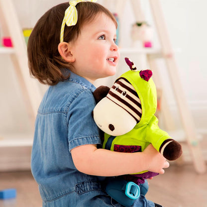 B. toys – Plush Zebra – Sensory Stuffed Animal – Interactive Plush Toy – Plush Toys for Toddlers, Kids – 2+ Years – Giggly Zippies – Zebb