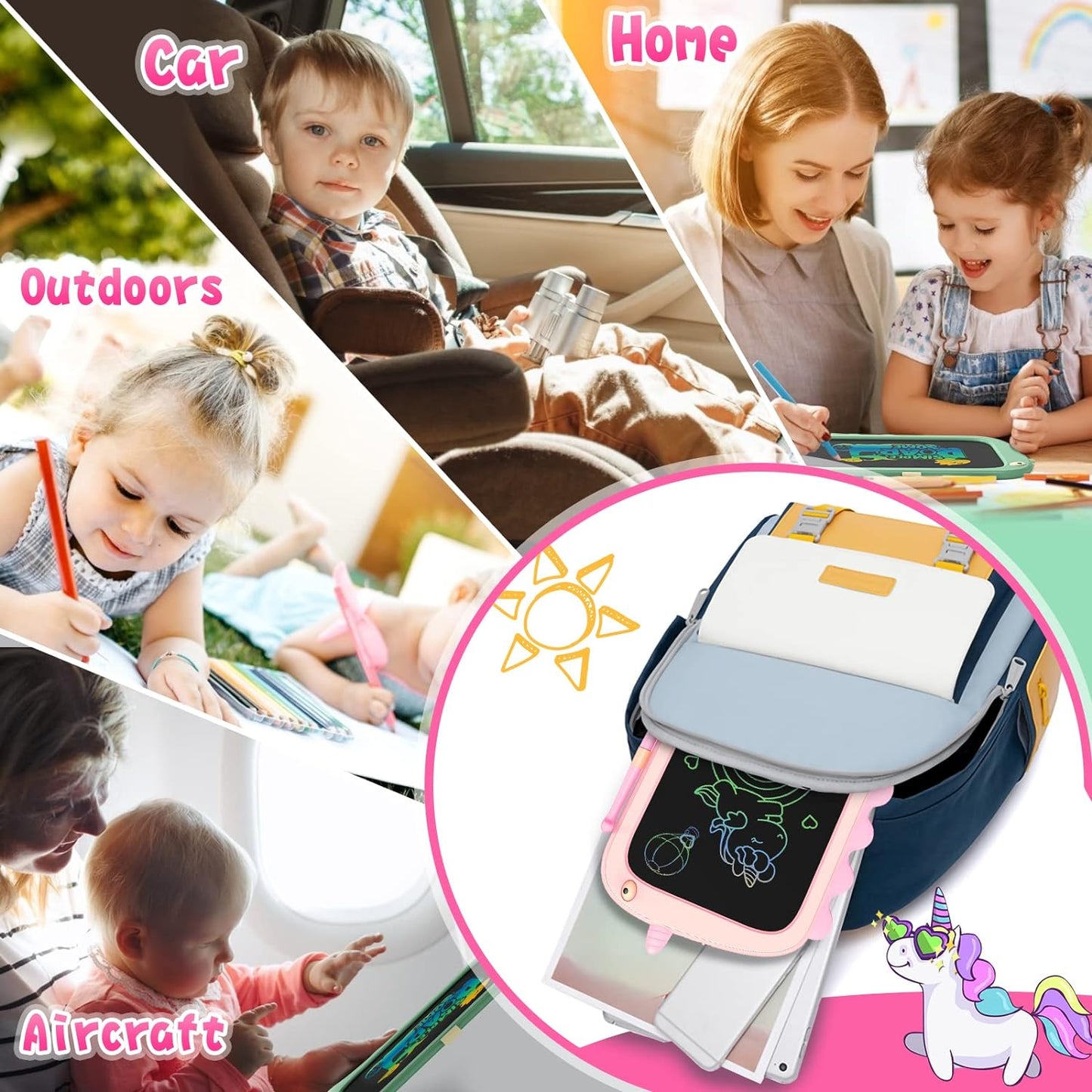 ORSEN 8.5 Inch Doodle Board Drawing Tablet - Dinosaur Toy Gift for Kids 3-7 Years Old